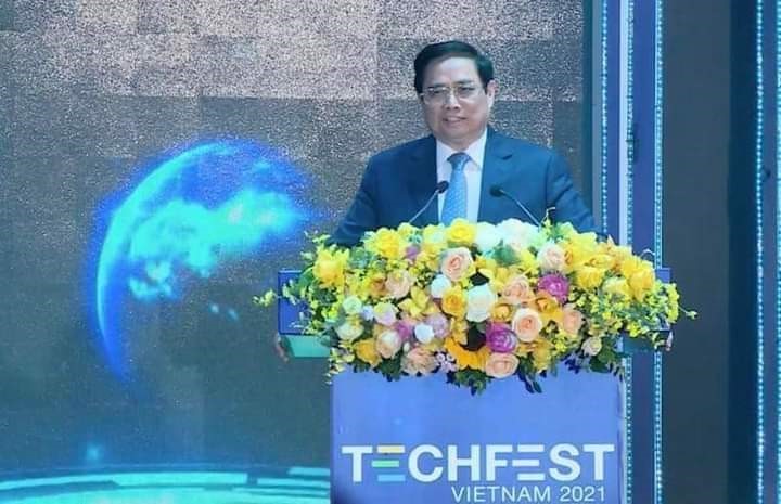 Thủ tướng Phạm Minh Chính phát biểu trong sự kiện của TechFest